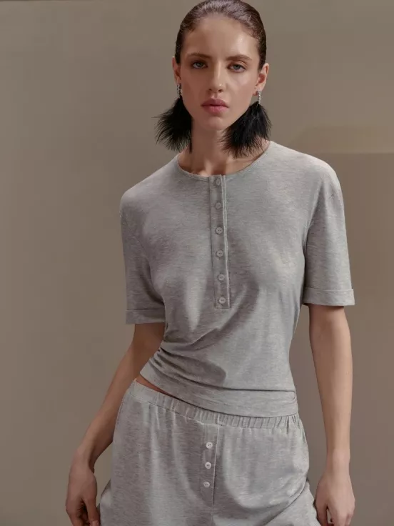 Футболка JUST цвет светло-серый меланж