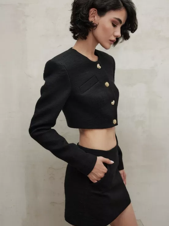 Купить Кроп-жакет NEW CINDY цвет черный