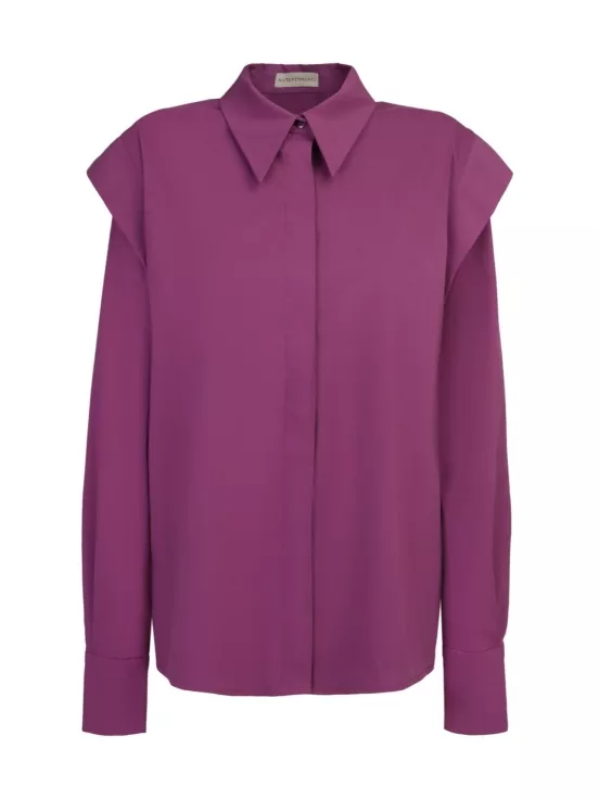 Рубашка с фактурными плечами цвет лиловый за 11 600 рублей