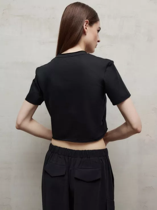 Футболка CUT T-SHIRT цвет черный