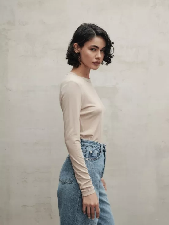 Купить Лонгслив TRINITY LIGHT цвет бежевый за 9 900 рублей