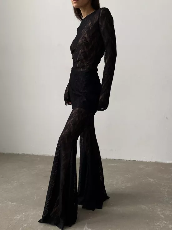 Брюки клеш BIANCA цвет черный