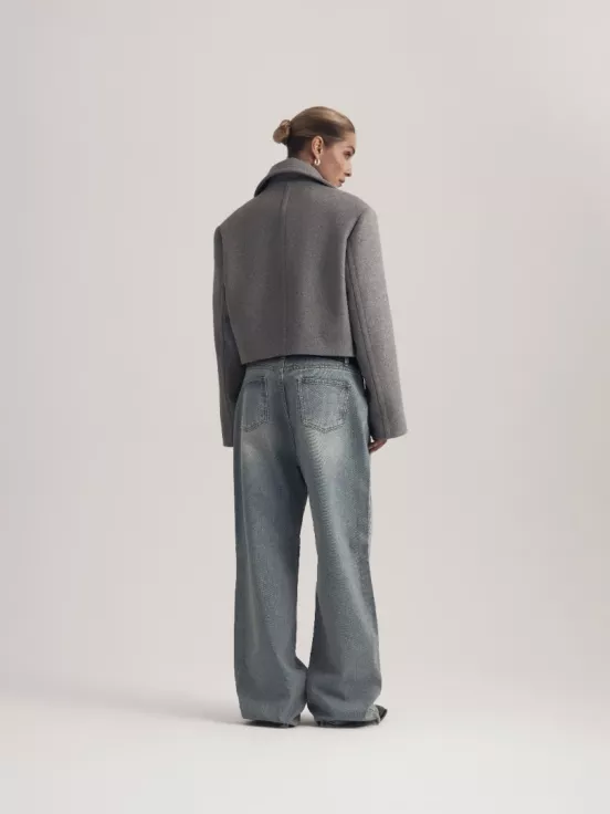 Бушлат CROP PEA JACKET цвет серый