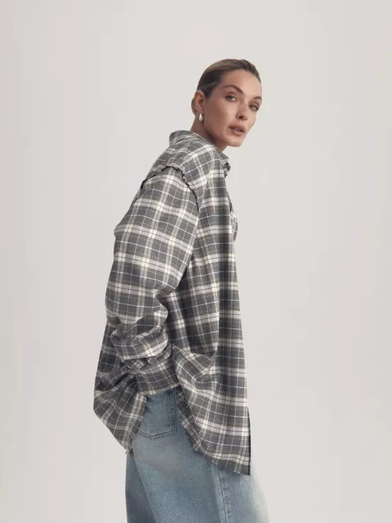 Рубашка BOYFRIEND цвет серо-бежевый