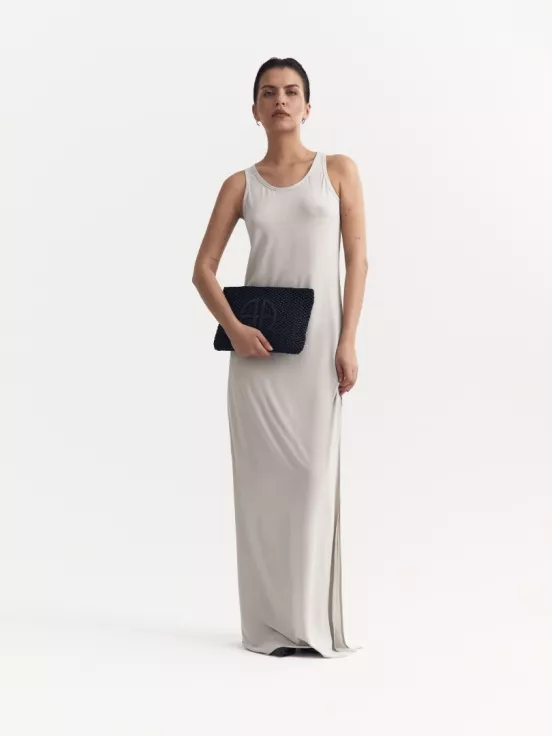 Клатч плетеный цвет черный