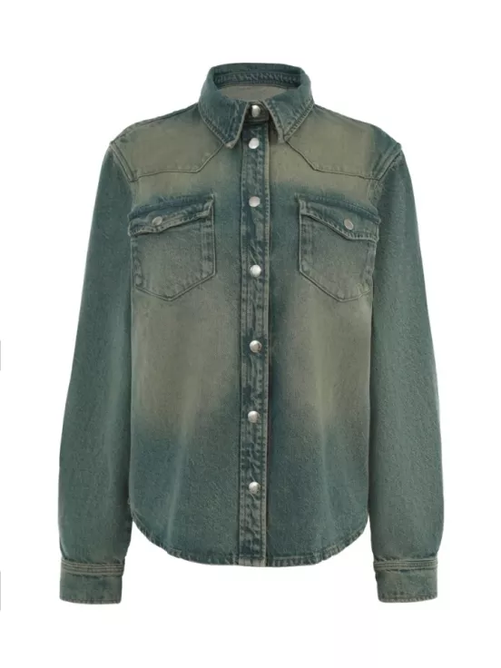 Купить Рубашка DOUBLE цвет зелено-голубой