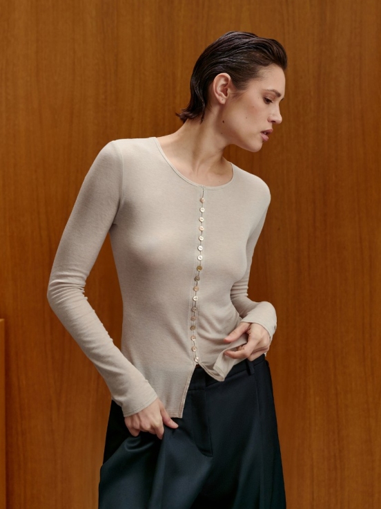 Лонгслив EVERMORE цвет бежевый